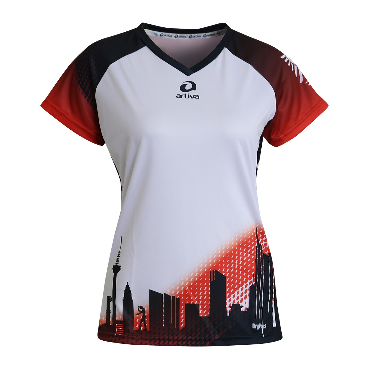 Personalisierbares Lauftrikot, Modell "CITY V-RUN Frankfurt", Frauen