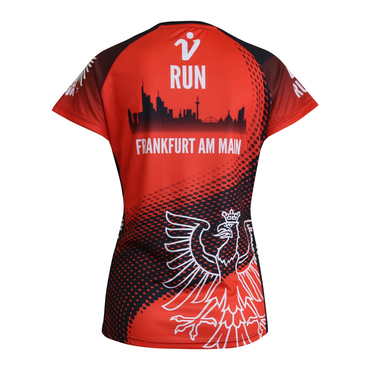 Personalisierbares Lauftrikot, Modell "CITY V-RUN Frankfurt", Frauen