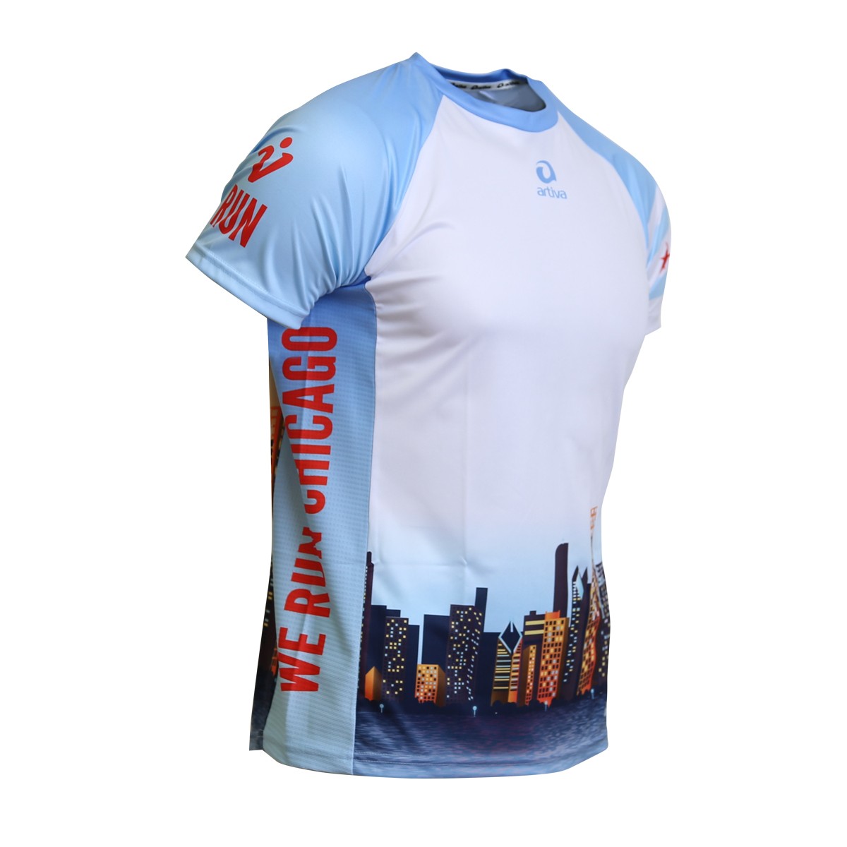 Personalisierbares Lauftrikot, Modell "CITY V-RUN Chicago", Männer
