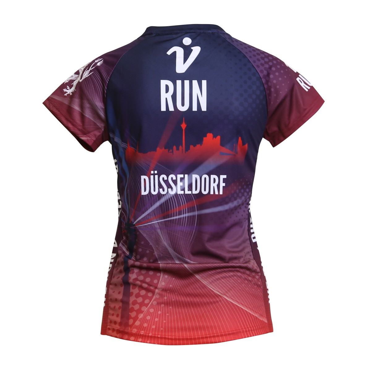 Personalisierbares Lauftrikot, Modell "CITY V-RUN Düsseldorf", Frauen