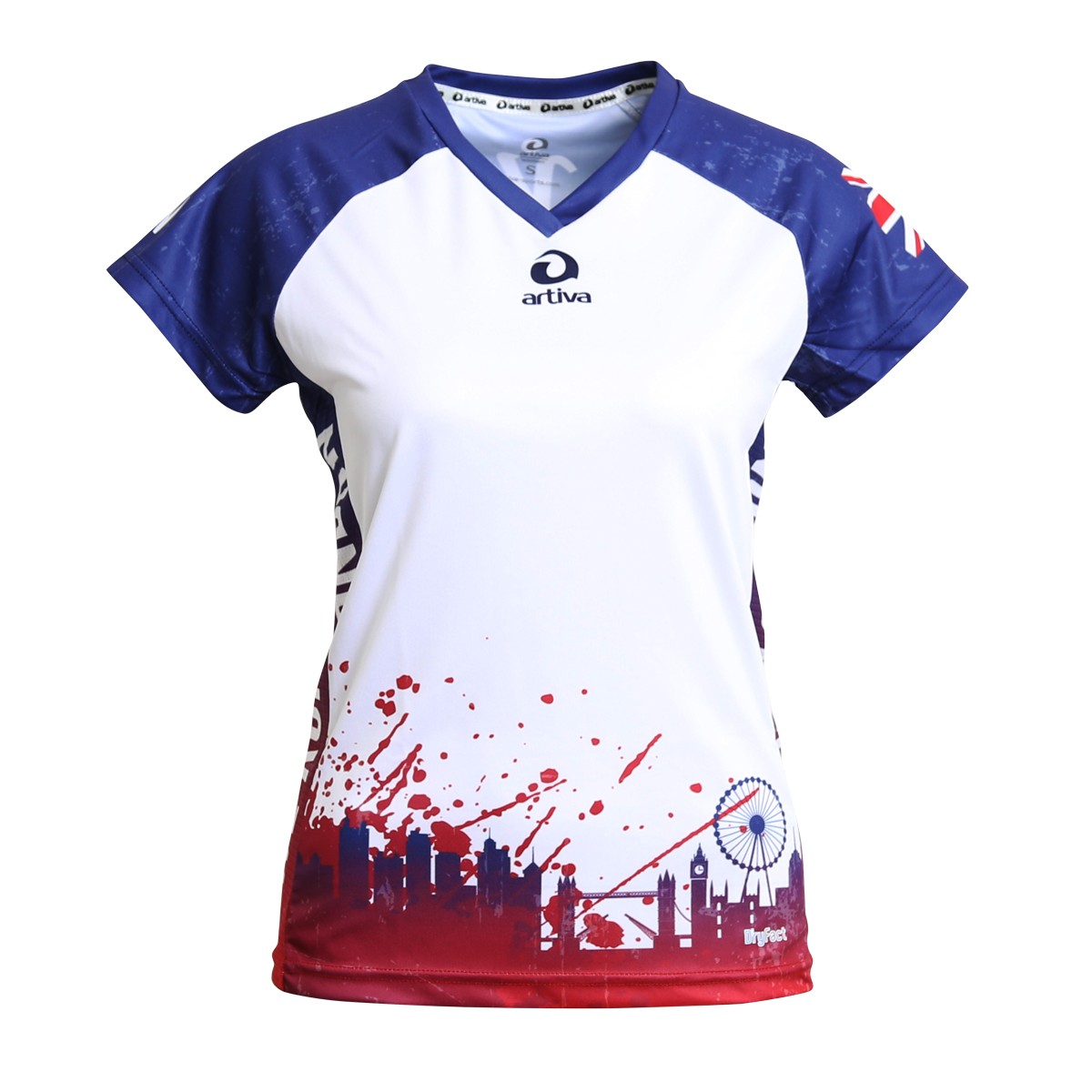 Personalisierbares Lauftrikot, Modell "CITY V-RUN London", Frauen