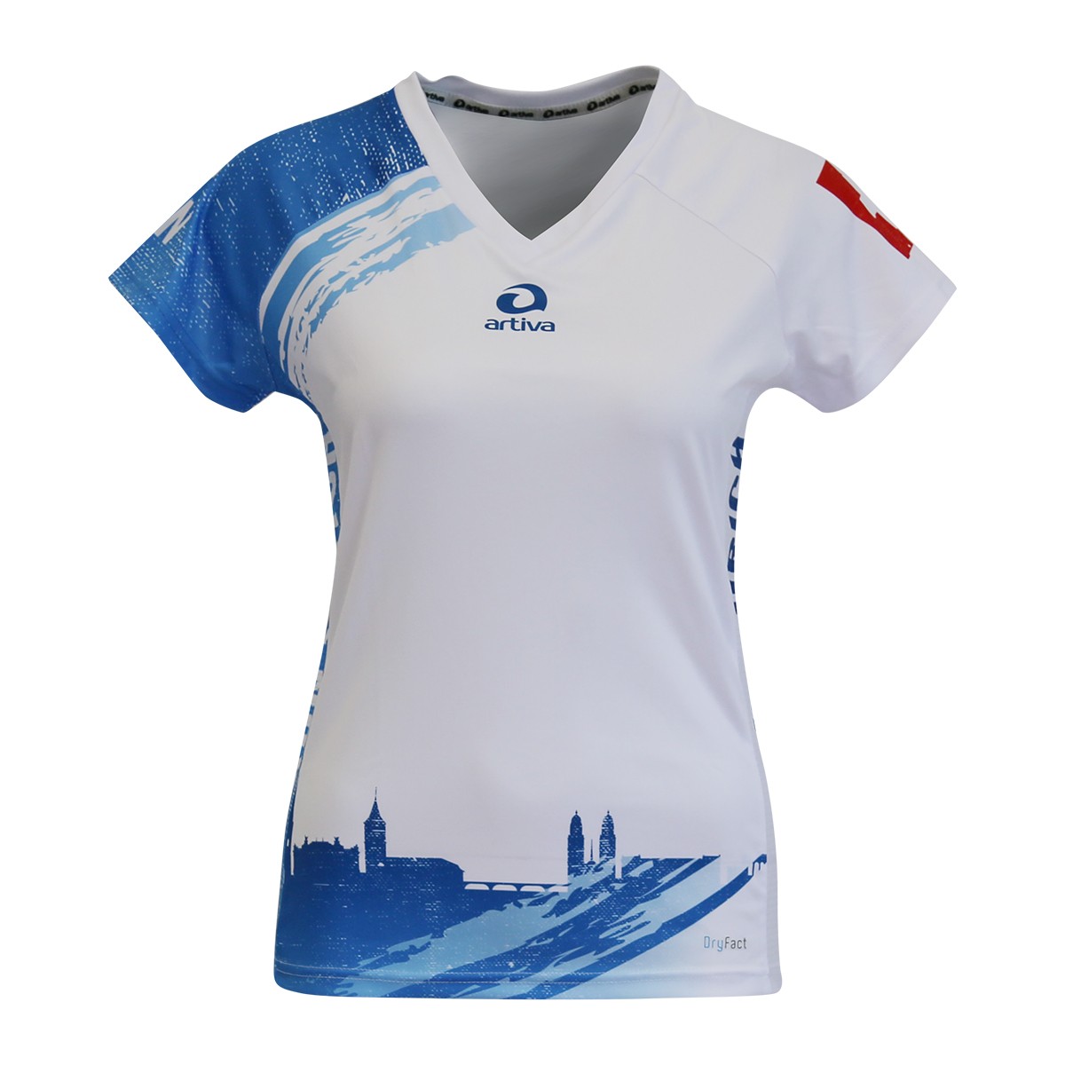 Personalisierbares Lauftrikot, Modell "CITY V-RUN Zürich", Frauen
