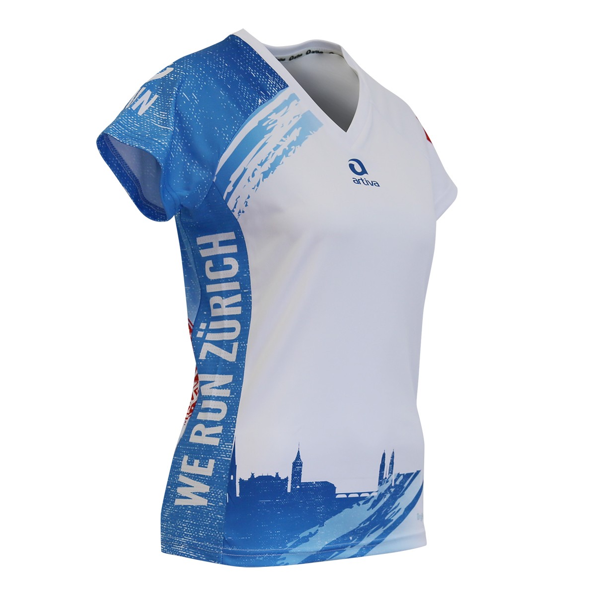 Personalisierbares Lauftrikot, Modell "CITY V-RUN Zürich", Frauen
