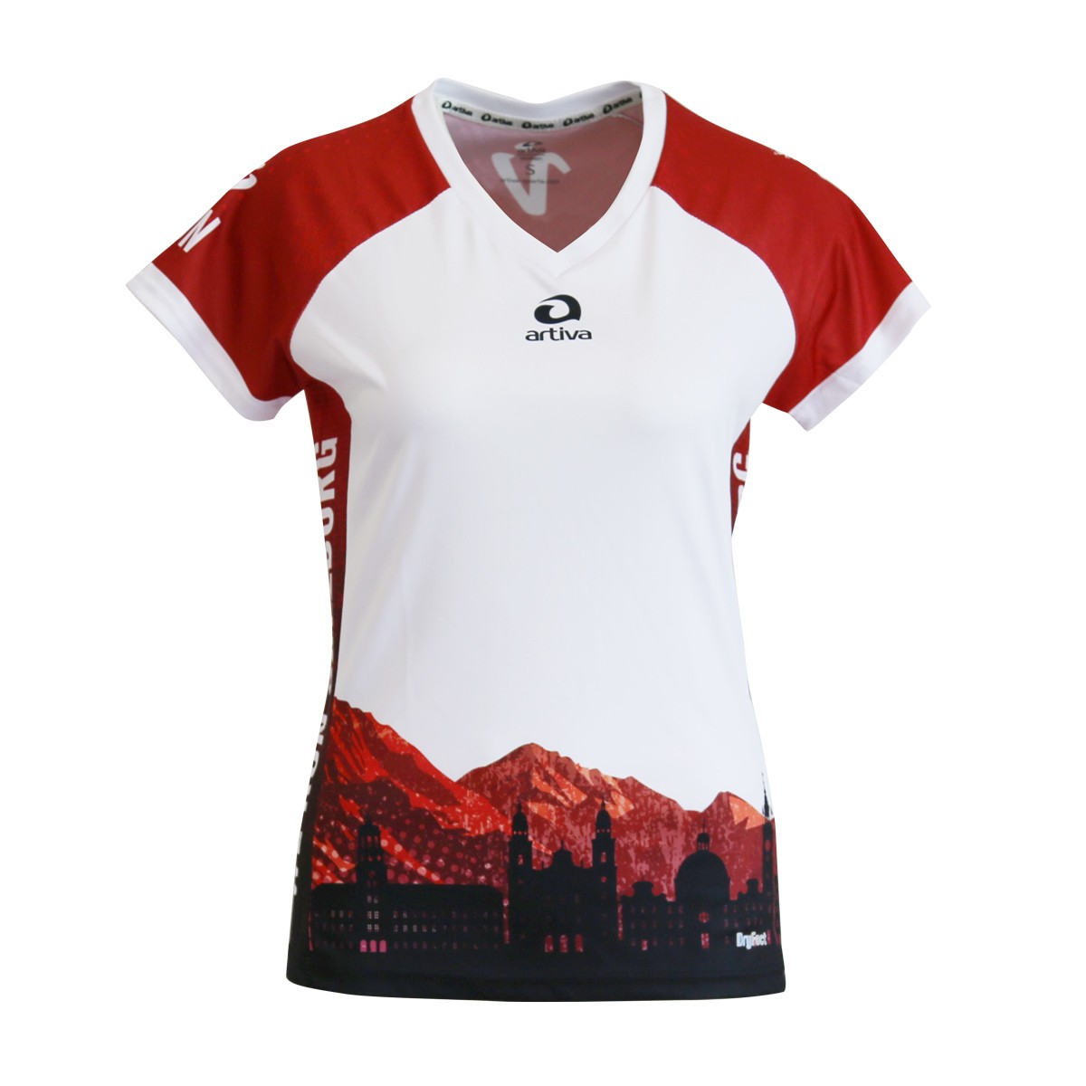 artiva® Personalisierbares Lauftrikot, Modell "CITY V-RUN Salzburg", Frauen