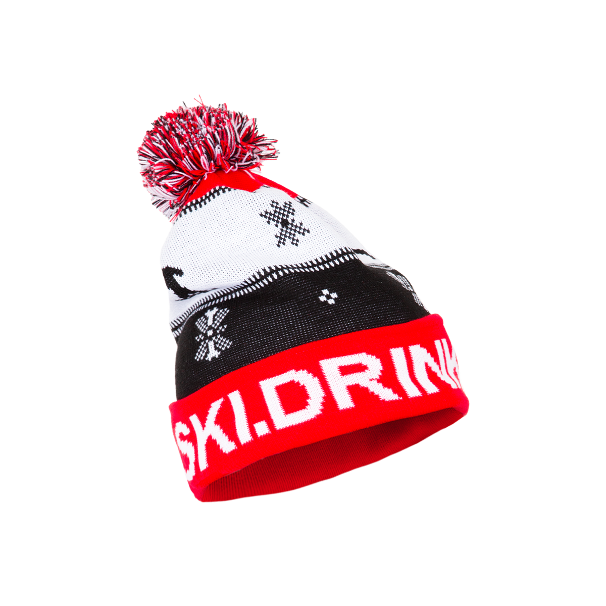 Strickmütze mit Bommel