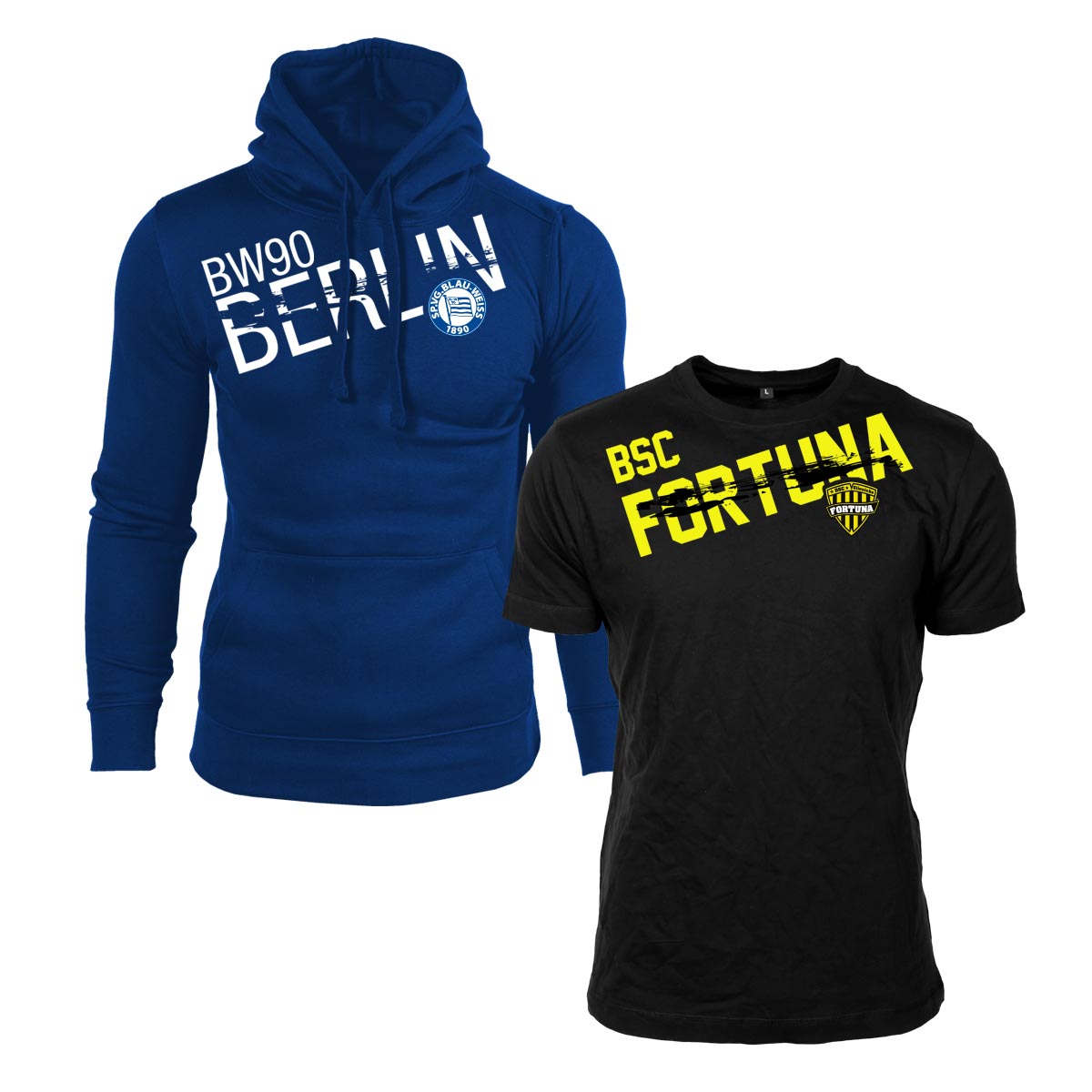 Baumwoll-Hoodie und T-Shirts